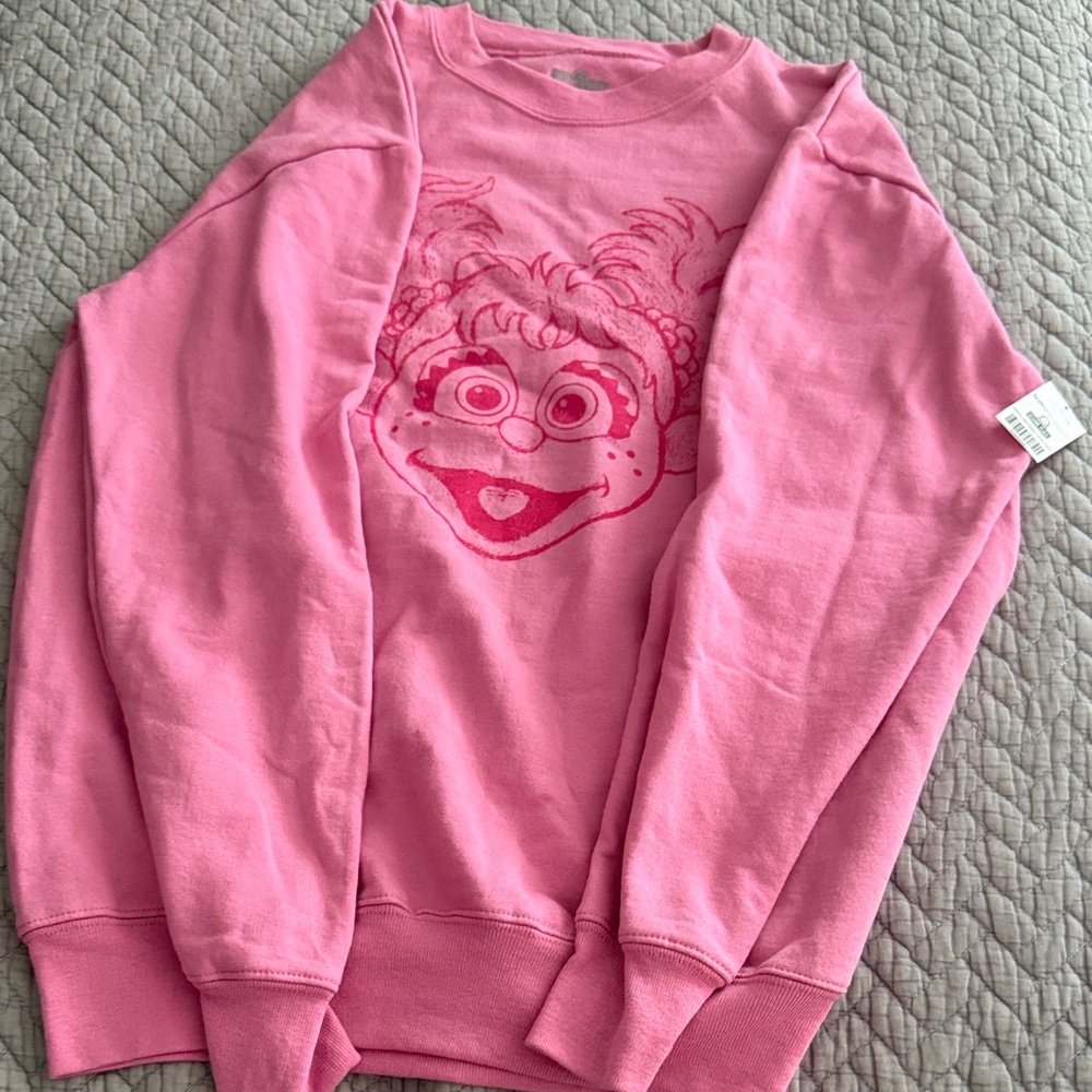 Sesame Street Abby Pink Crew Neck Sweater NWT size XL